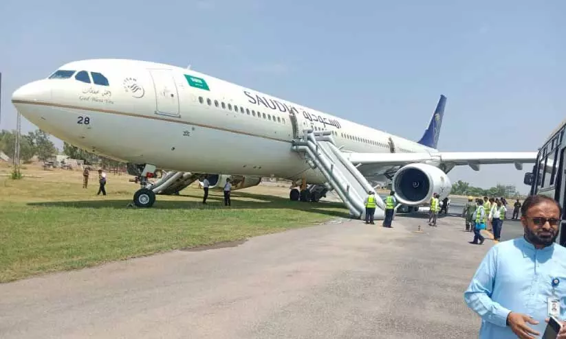 Saudi Airlines plane which crashed in Peshawar Airport