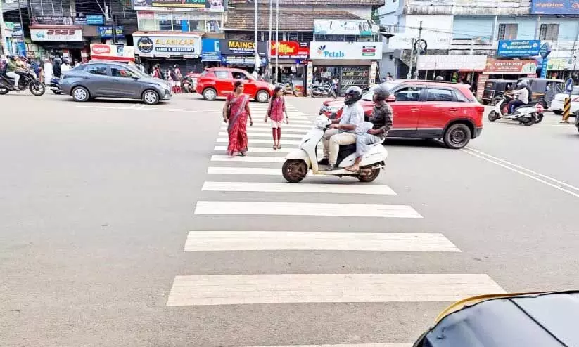 Zebra line crossing