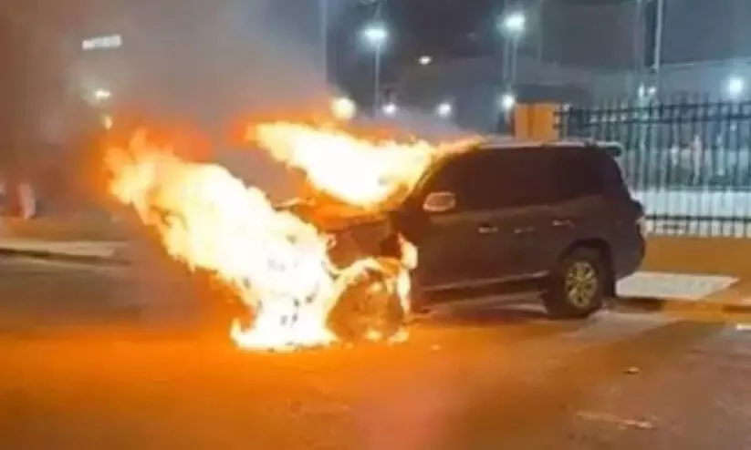 car fire