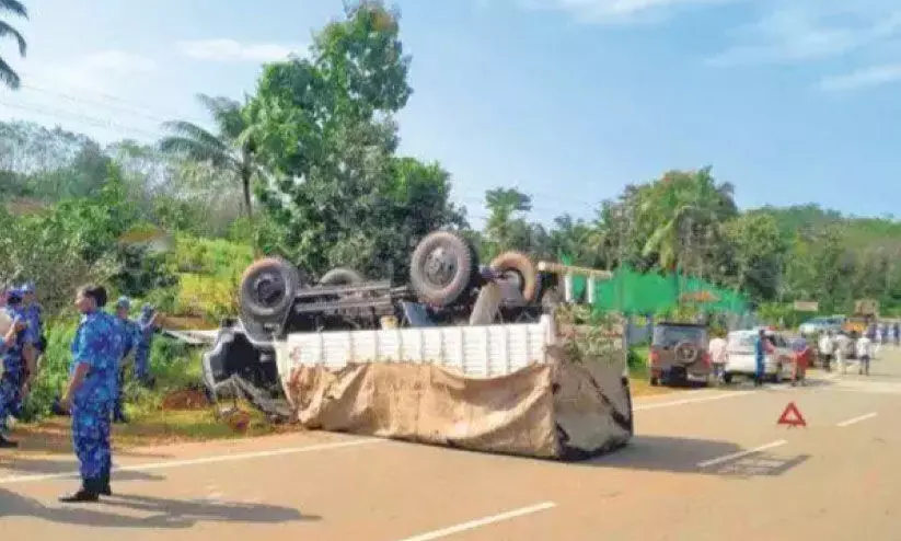 lorry overturned