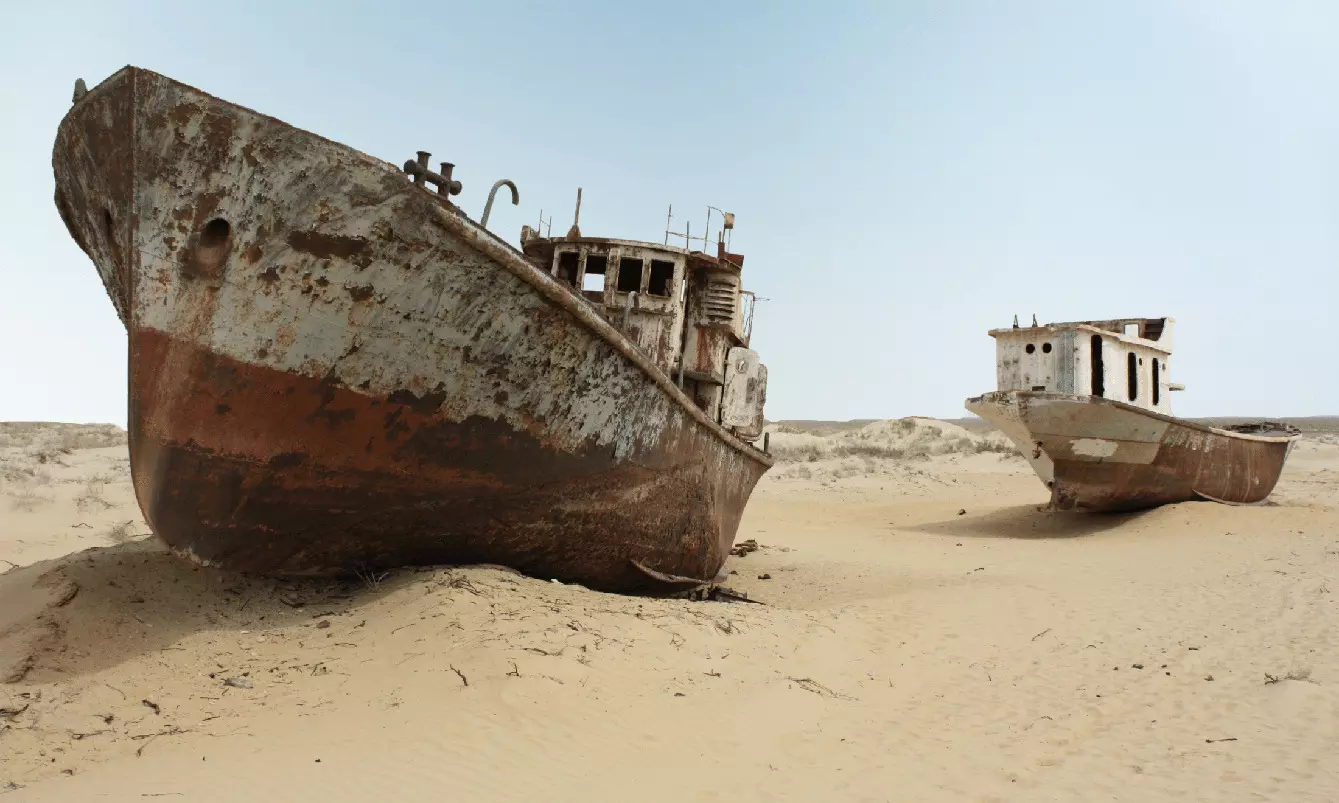 The Aral Sea that dried up