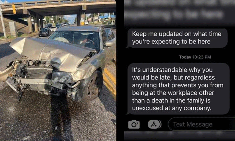 ‘എപ്പോൾ ഓഫിസിലെത്തും?’ -കാർ അപകടത്തിൽപെട്ട വിവരം അറിയിച്ചപ്പോൾ മാനേജറുടെ മറുചോദ്യം