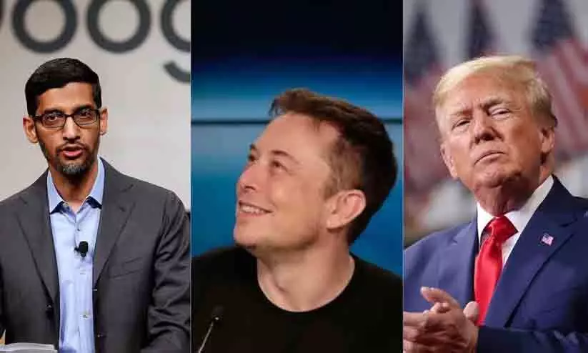 Sundar Pichai, Elon Musk, Donald Trump