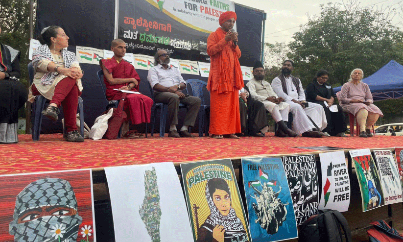 palestine solidarity program in bangalore freedom park